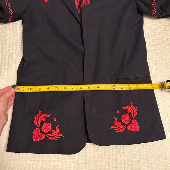 Anthropologie Child Of The Universe Madalyn Embroidered Floral / Hearts Blazer - Picture 11 of 15